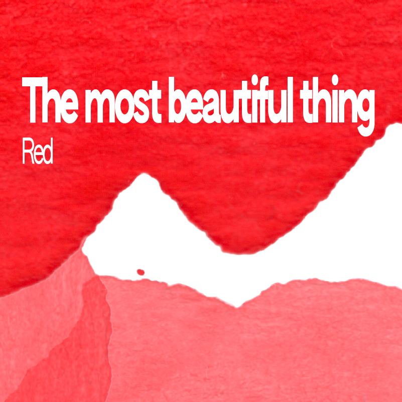 Demi-godet d'aquarelle artisanale individuel - The most beautiful thing red