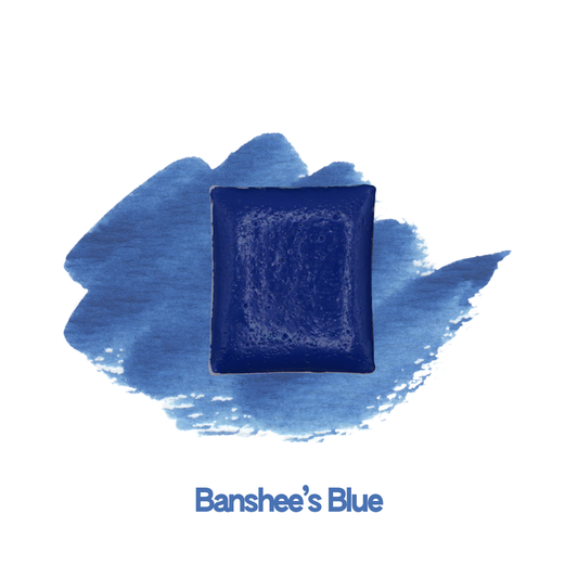 Demi-godet d'aquarelle artisanale individuel - Banshee’s Blue