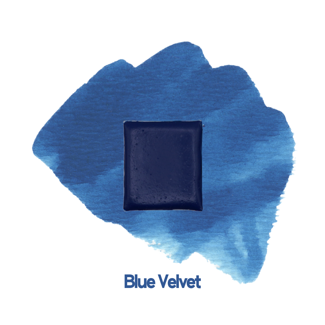 Demi-godet d'aquarelle artisanale individuel - Blue Velvet