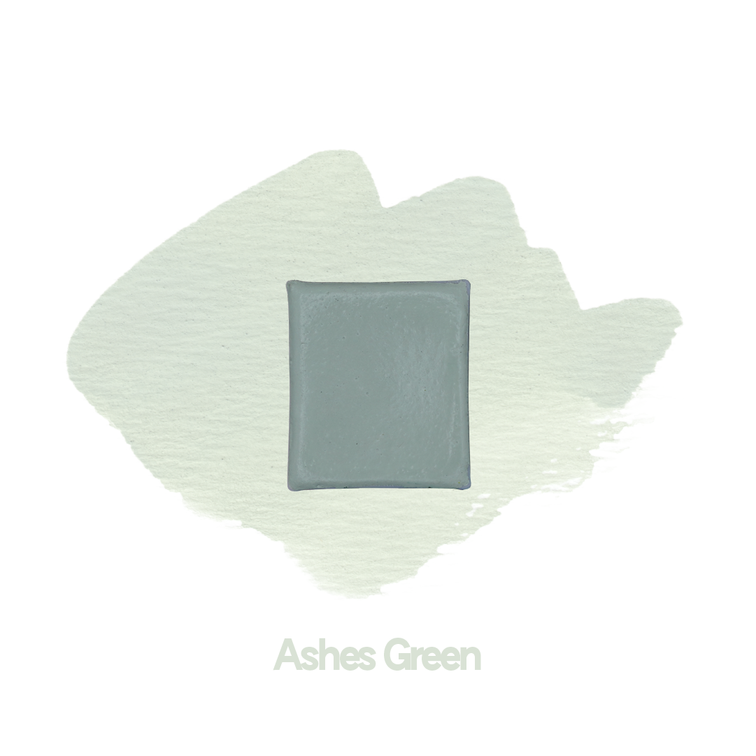 Demi-godet d'aquarelle artisanale individuel - Ashes Green