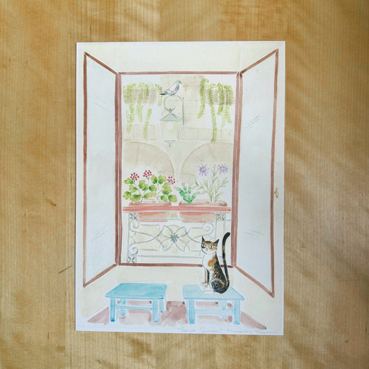 dessins a l'aquarelle artisanale Maison Banane