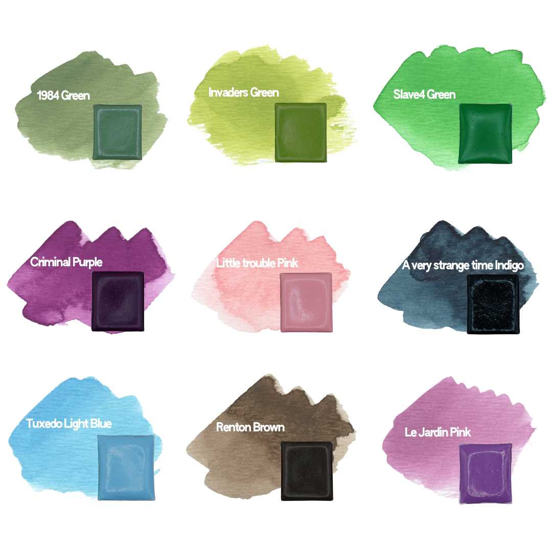 Palette d'aquarelles artisanales - Sélection Explosive