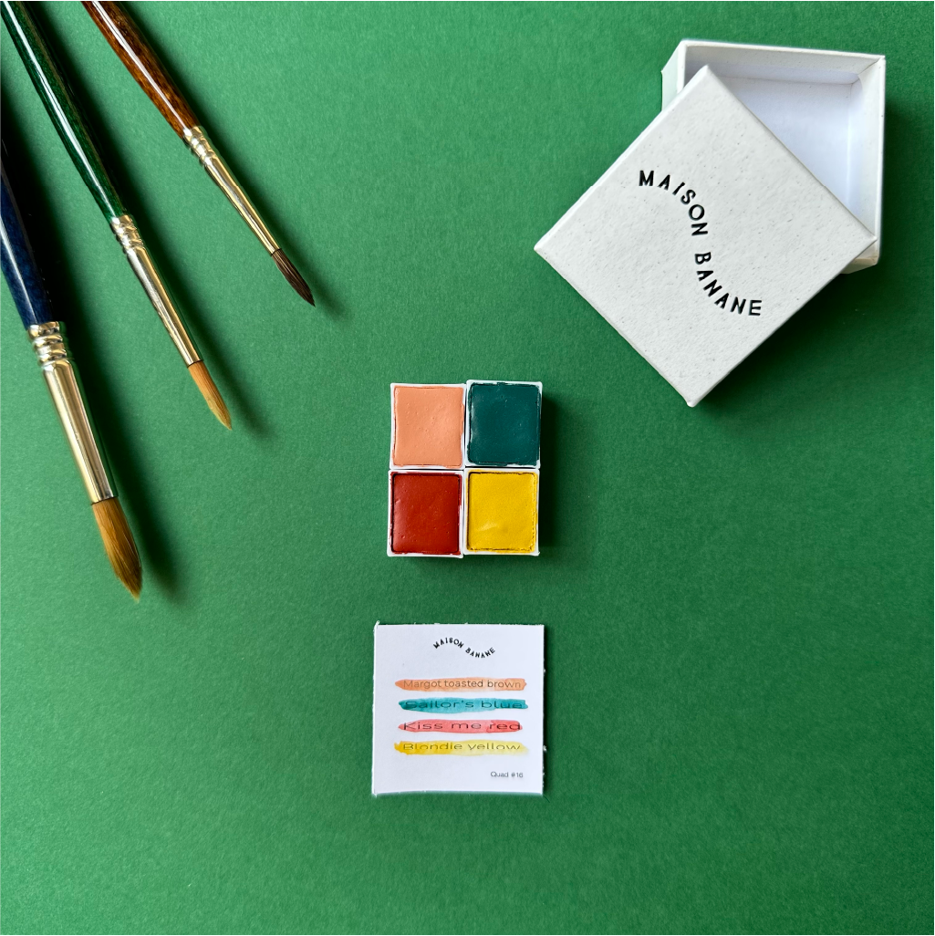Mini Palette Aquarelle Artisanale Vegan - Quad #16