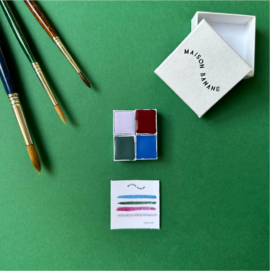 Mini Palette Aquarelle Artisanale Vegan - Quad #20