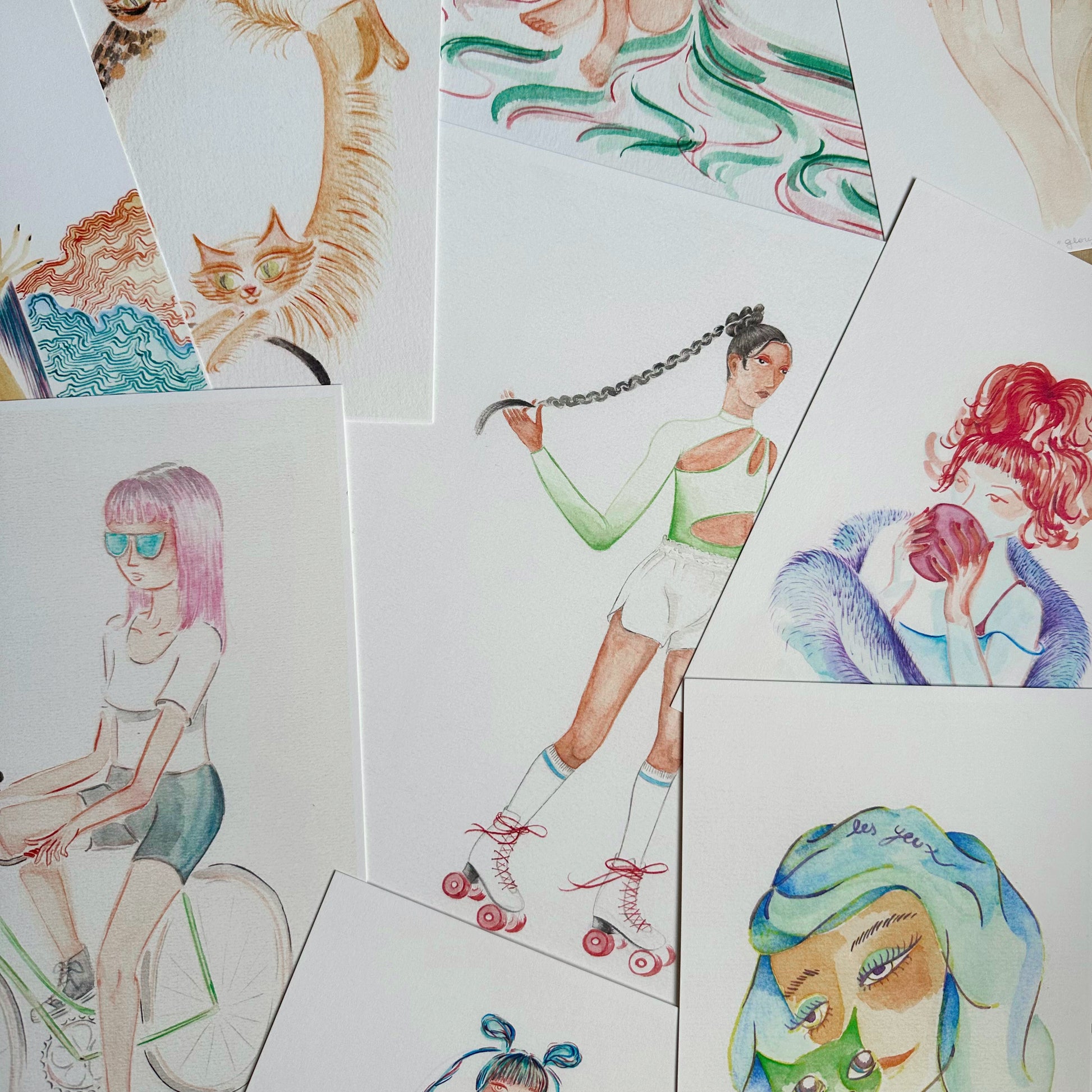 dessins a l'aquarelle artisanale Maison Banane