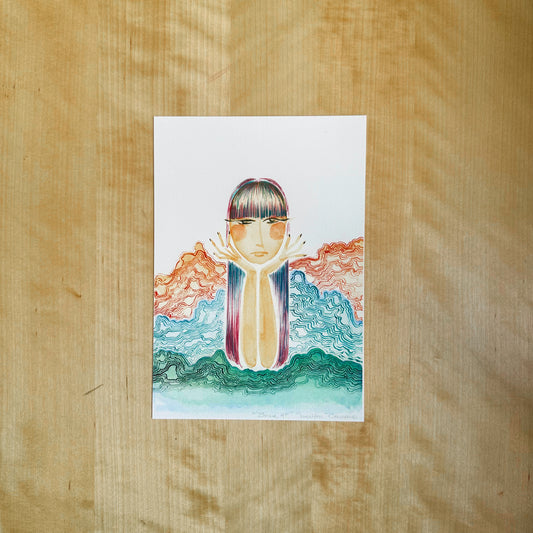 dessins a l'aquarelle artisanale Maison Banane