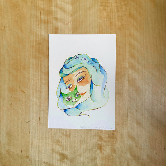 dessins a l'aquarelle artisanale Maison Banane