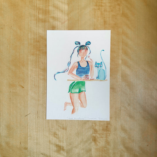 dessins a l'aquarelle artisanale Maison Banane