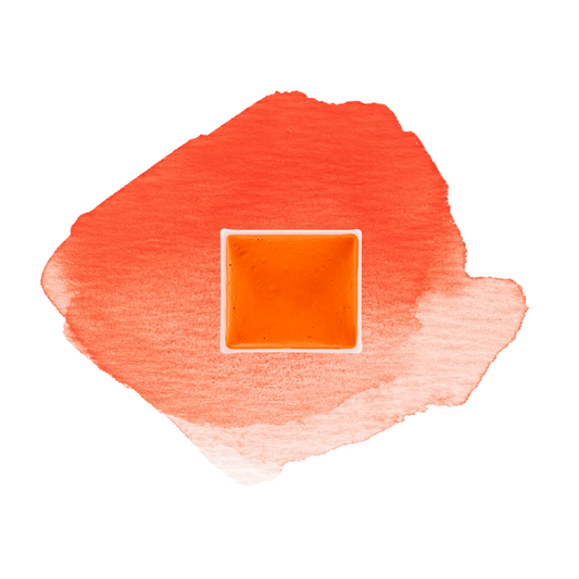 If you wanna be my Orange demi-godet d'aquarelle artisanale vegan