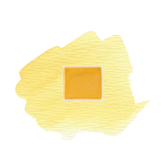 Pompom Yellow demi-godet d'aquarelle artisanale vegan