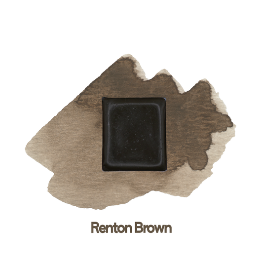 Demi-godet d'aquarelle artisanale individuel - Renton brown