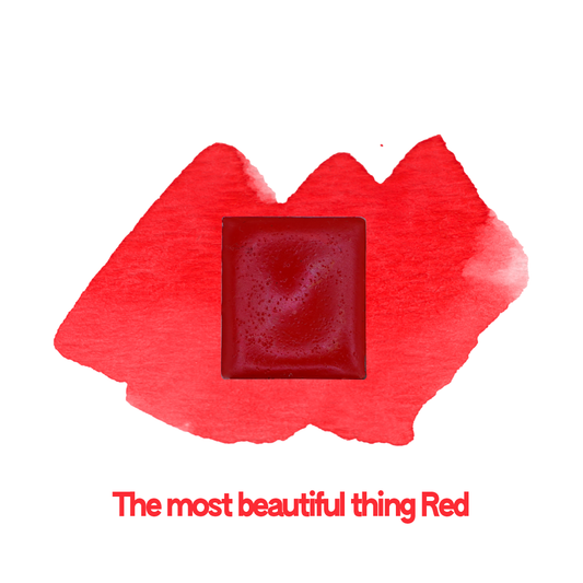 Demi-godet d'aquarelle artisanale individuel - The most beautiful thing red