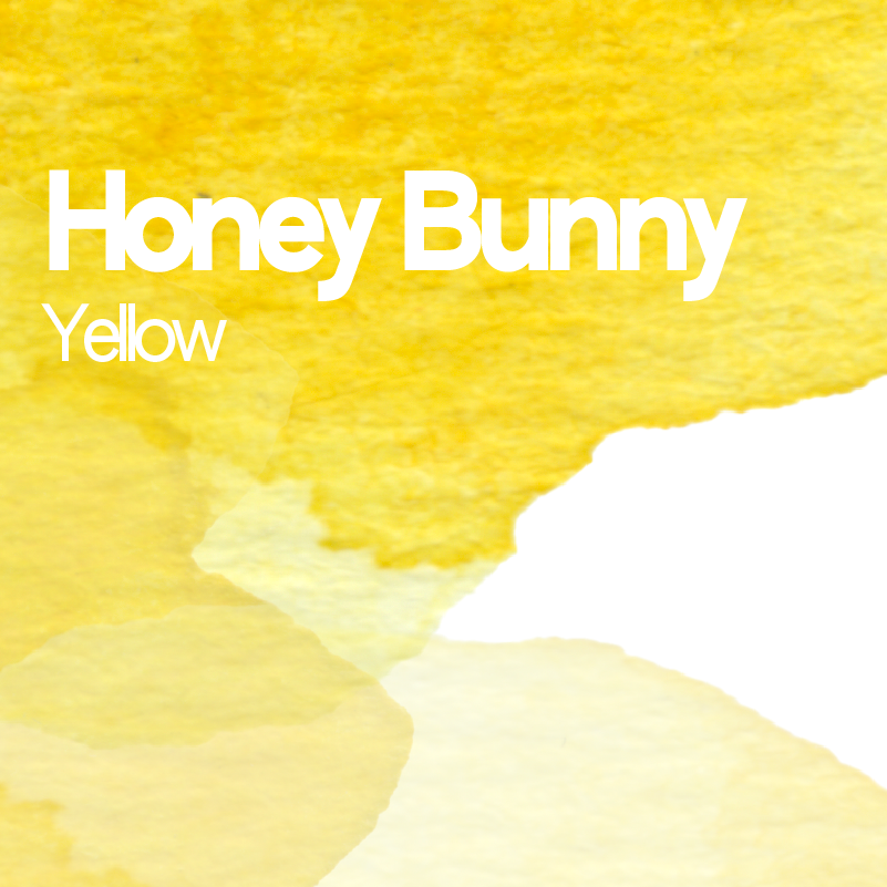 Demi-godet d'aquarelle artisanale individuel - Honey bunny yellow