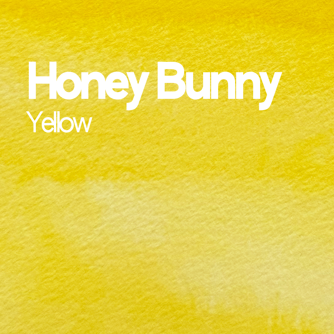 Demi-godet d'aquarelle artisanale individuel - Honey bunny yellow
