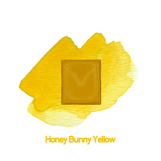 Demi-godet d'aquarelle artisanale individuel - Honey bunny yellow