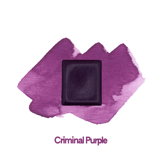 Demi-godet d'aquarelle artisanale individuel - Criminal purple
