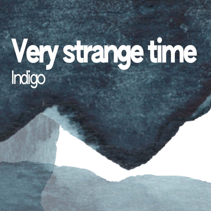 Demi-godet d'aquarelle artisanale individuel - Very strange time indigo