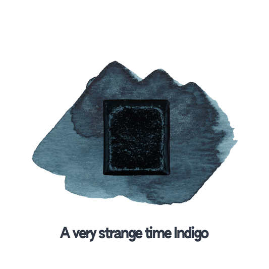 Demi-godet d'aquarelle artisanale individuel - Very strange time indigo