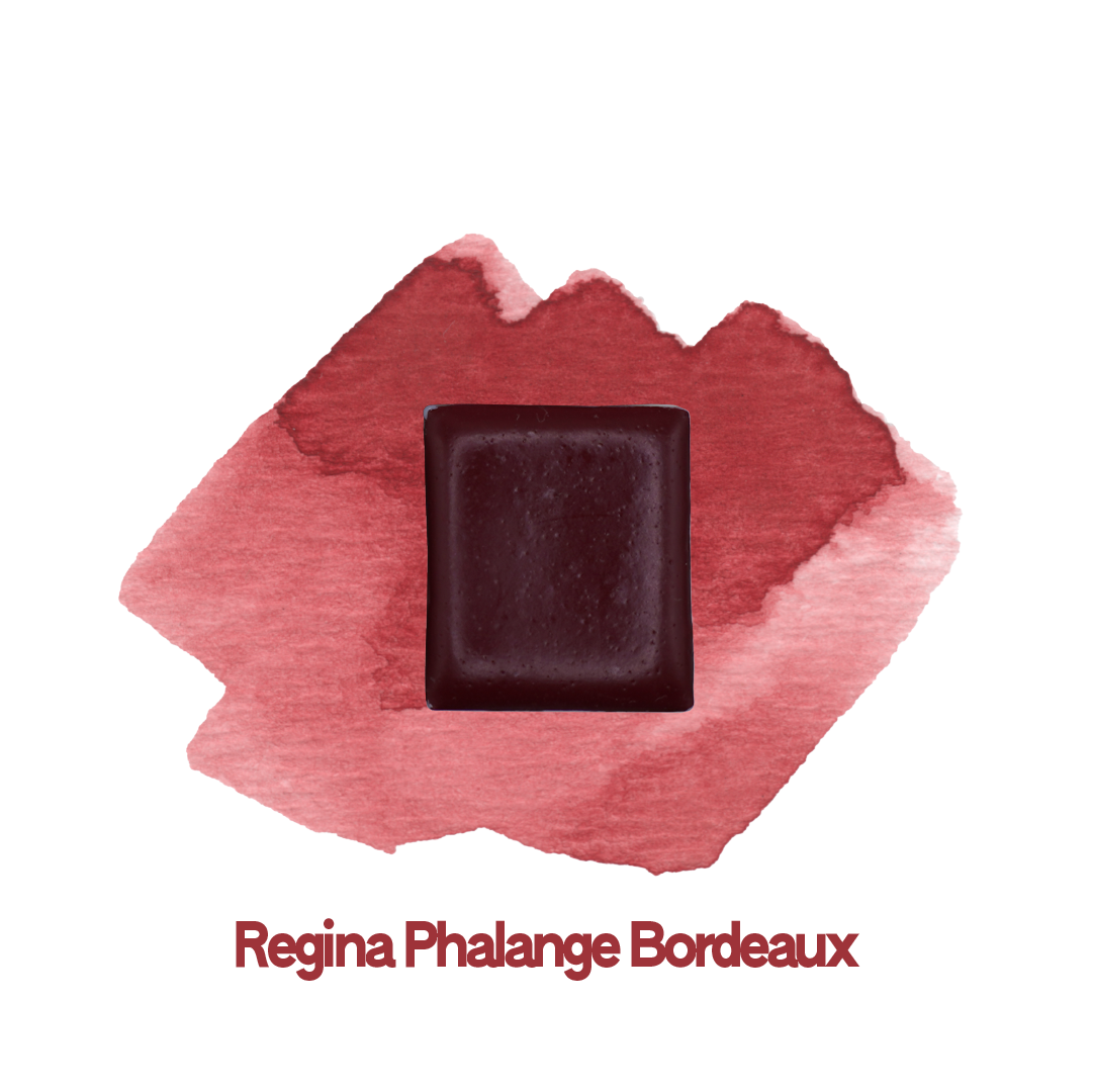 Demi-godet d'aquarelle artisanale individuel - Regina Phalange bordeaux