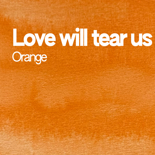 Demi-godet d'aquarelle artisanale individuel - Love will tear us Orange