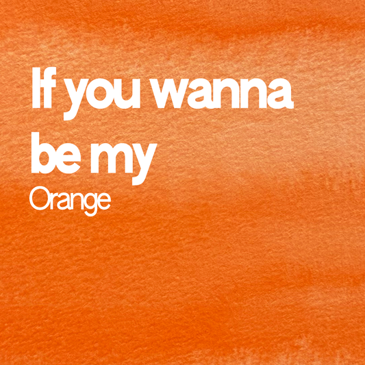 Demi-godet d'aquarelle artisanale individuel - If you wanna be my Orange