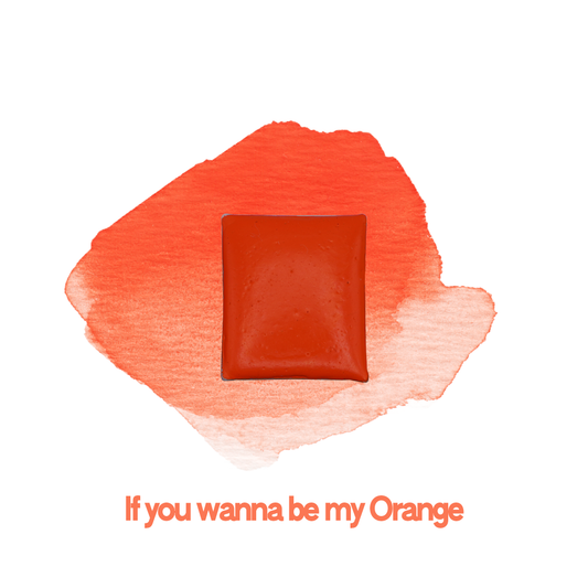 Demi-godet d'aquarelle artisanale individuel - If you wanna be my Orange