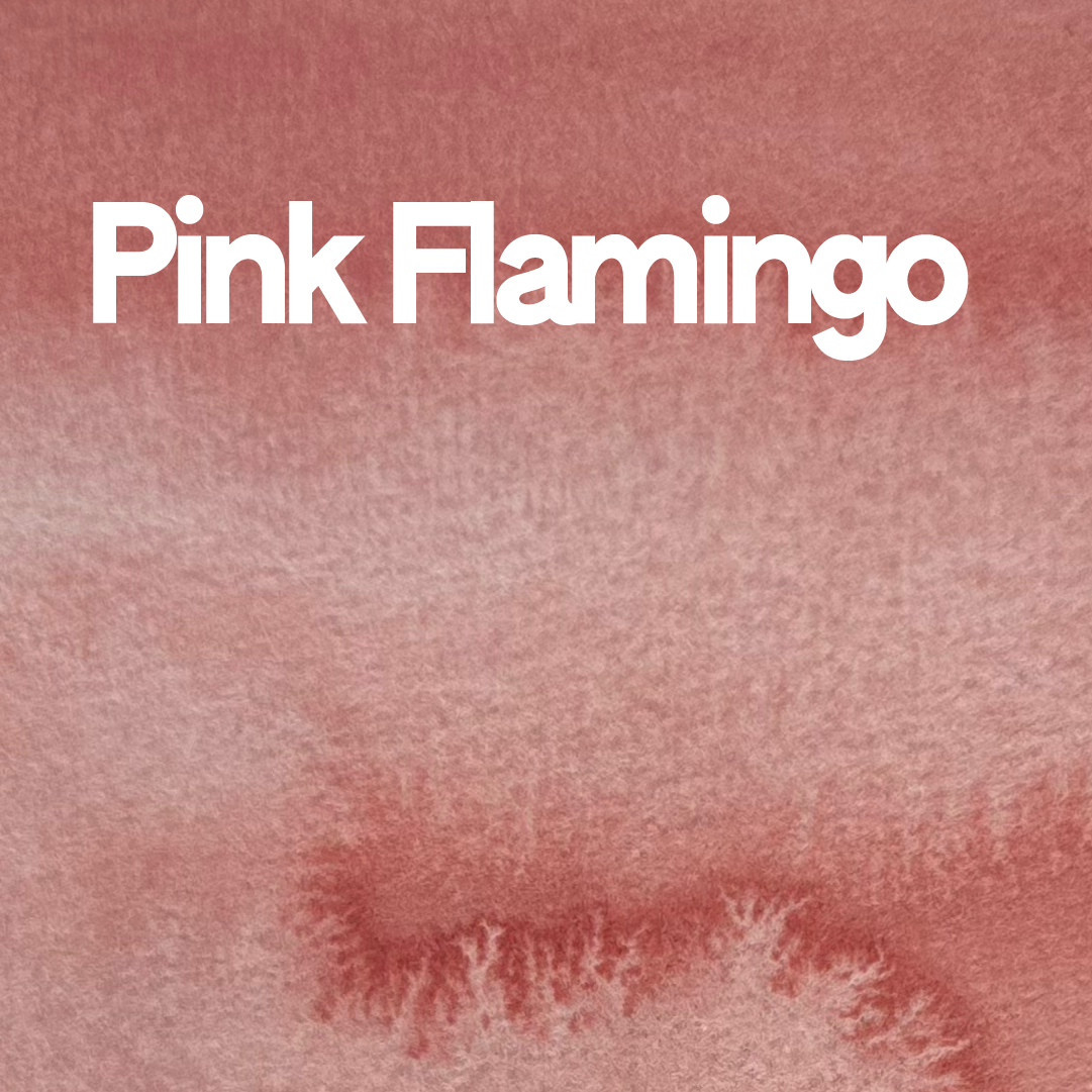 Demi-godet d'aquarelle artisanale individuel - Pink Flamingo