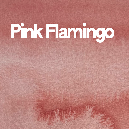 Demi-godet d'aquarelle artisanale individuel - Pink Flamingo