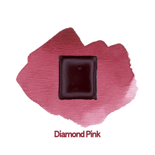Demi-godet d'aquarelle artisanale individuel - Diamond Pink