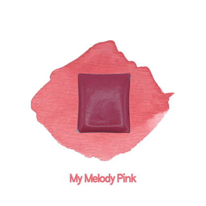 Demi-godet d'aquarelle artisanale individuel - My Melody Pink