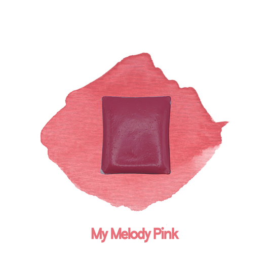 Demi-godet d'aquarelle artisanale individuel - My Melody Pink