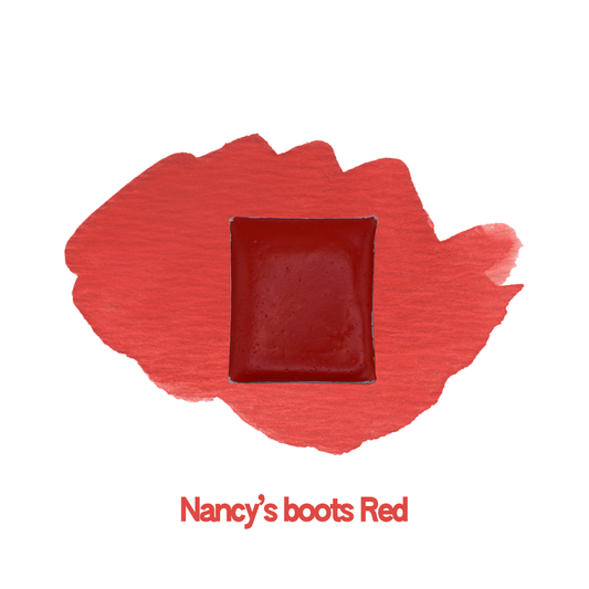 Demi-godet d'aquarelle artisanale individuel - Nancy’s Boots Red