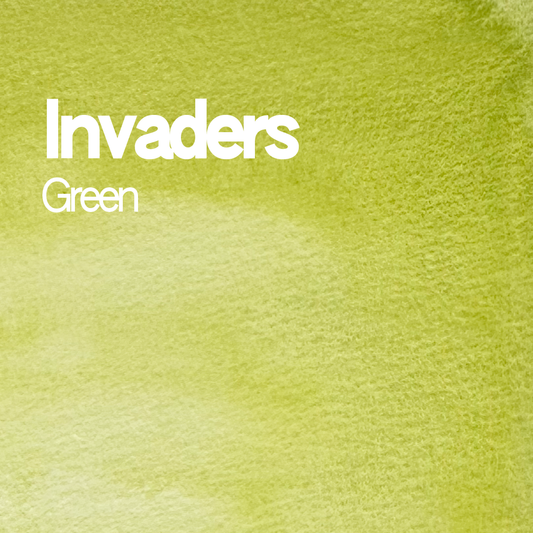 Demi-godet d'aquarelle artisanale individuel - Invaders Green
