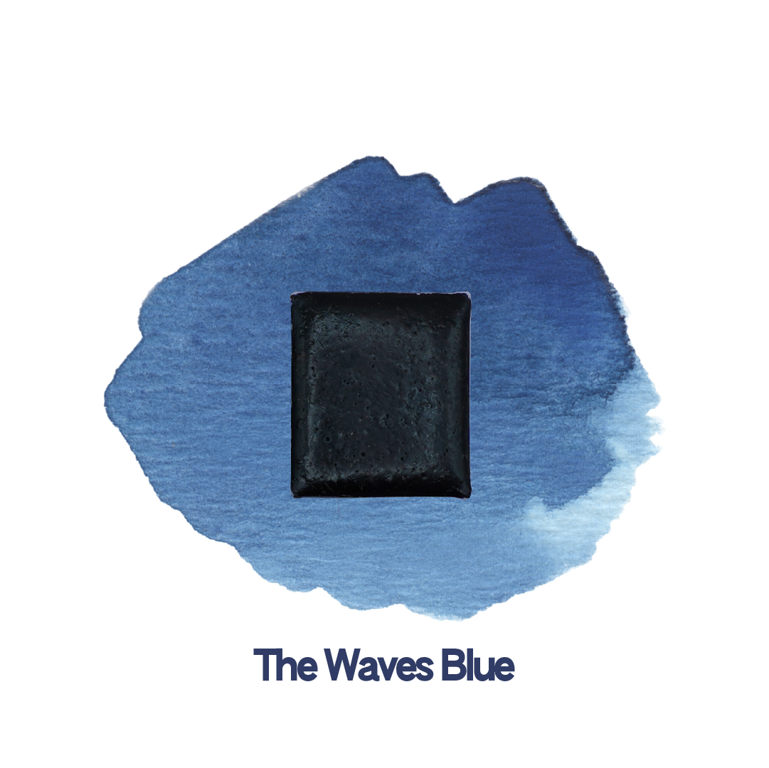 Demi-godet d'aquarelle artisanale individuel - The Waves Blue