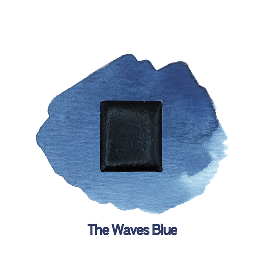 Demi-godet d'aquarelle artisanale individuel - The Waves Blue