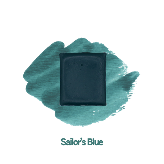 Demi-godet d'aquarelle artisanale individuel - Sailor’s Blue