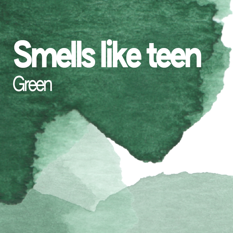 Demi-godet d'aquarelle artisanale individuel - Smells like teen green