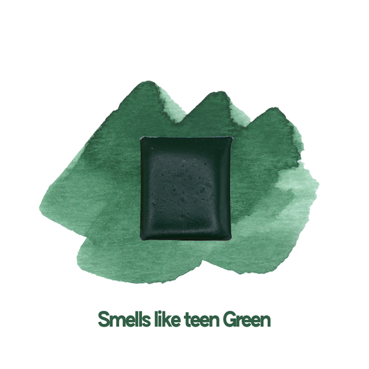 Demi-godet d'aquarelle artisanale individuel - Smells like teen green
