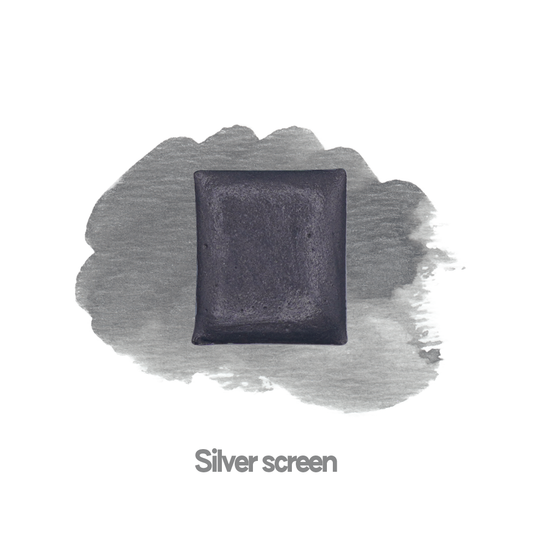Demi-godet d'aquarelle artisanale individuel - Silver Screen