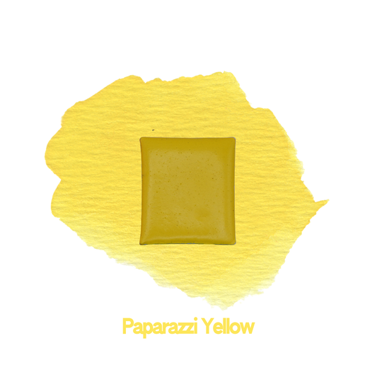 Demi-godet d'aquarelle artisanale individuel - Paparazzi Yellow