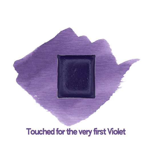 Demi-godet d'aquarelle artisanale individuel - Touched for the very first Violet