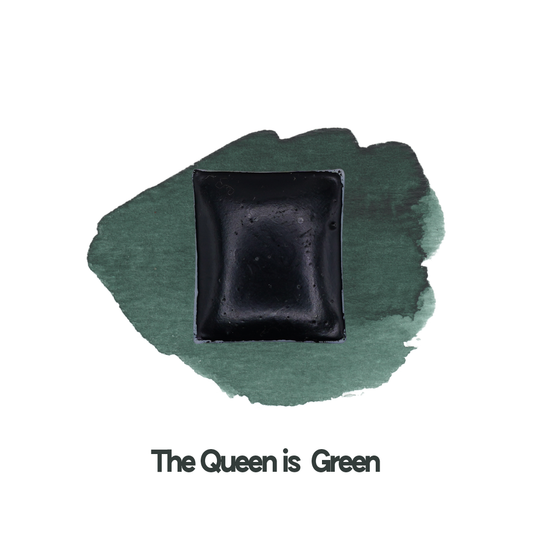 Demi-godet d'aquarelle artisanale individuel - The Queen is Green