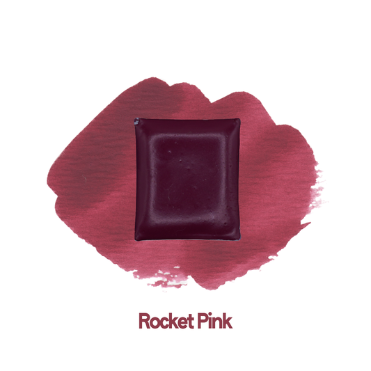 Demi-godet d'aquarelle artisanale individuel - Rocket Pink
