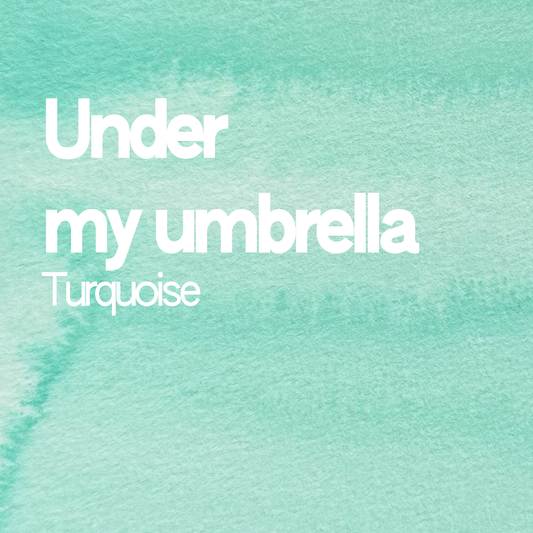 Demi-godet d'aquarelle artisanale individuel - Under My Umbrella Turquoise