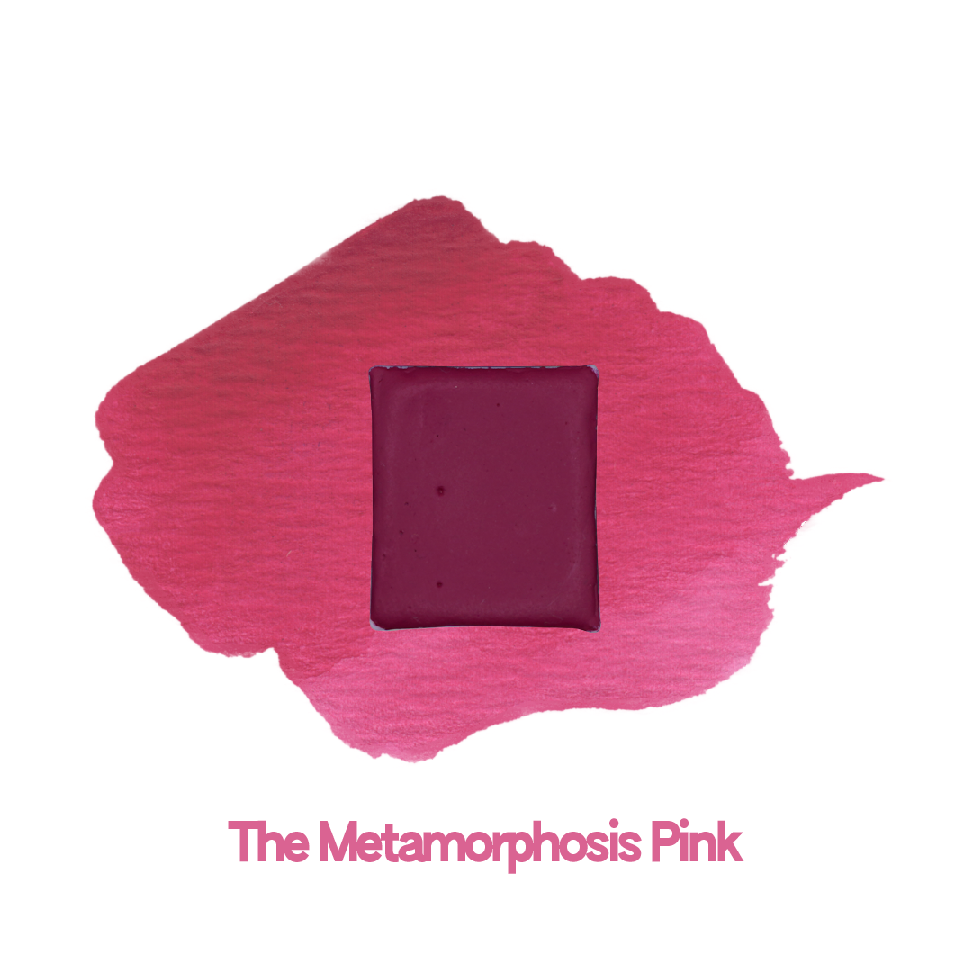 Demi-godet d'aquarelle artisanale individuel - The Metamorphosis Pink