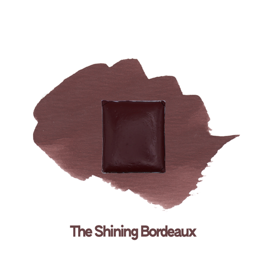 Demi-godet d'aquarelle artisanale individuel - The Shining Bordeaux