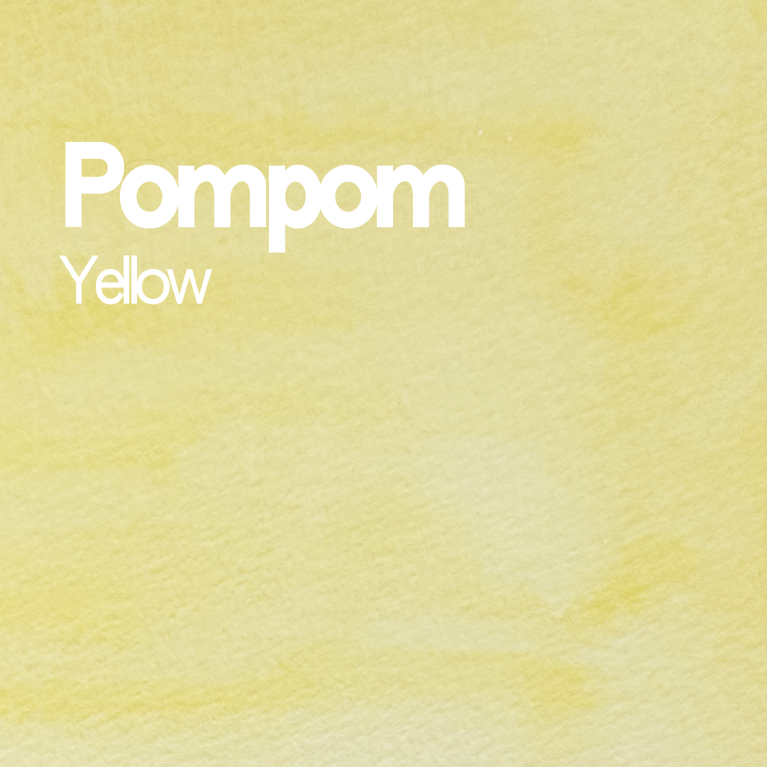 Demi-godet d'aquarelle artisanale individuel - Pompom Yellow