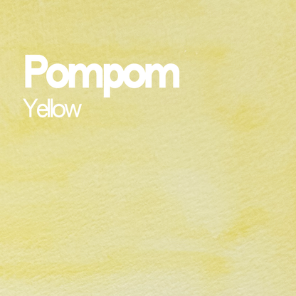 Demi-godet d'aquarelle artisanale individuel - Pompom Yellow
