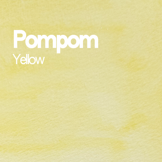 Demi-godet d'aquarelle artisanale individuel - Pompom Yellow