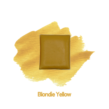Demi-godet d'aquarelle artisanale individuel - Blondie Yellow